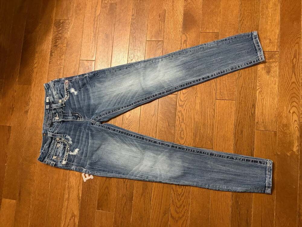 Miss Me Signature Skinny Jeans Size 28 Rhinestone Embellished Wash